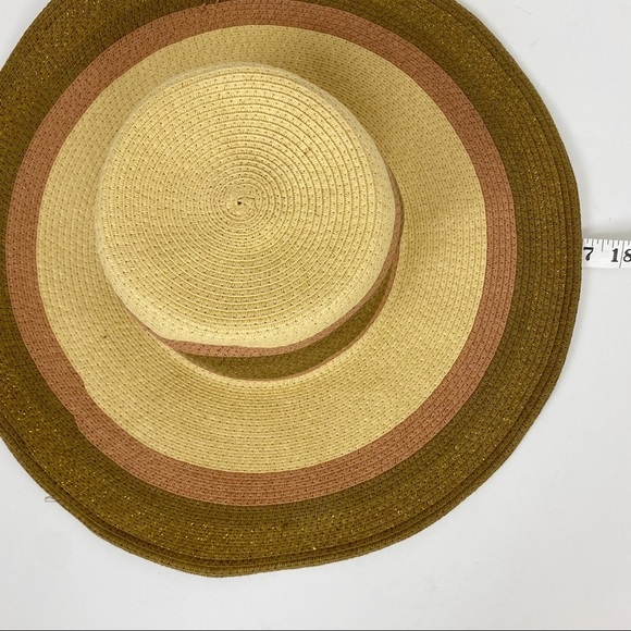 D&Y Wide Brim Sun Hat Woven 100% Paper Raffia Boho Beach Day - Picture 6 of 12